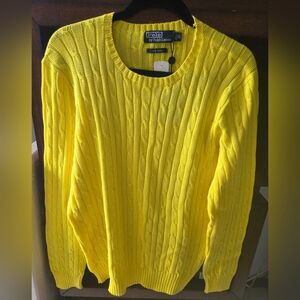 Vintage Bright Yellow Polo By Ralph Lauren 100% Cotton Sweater